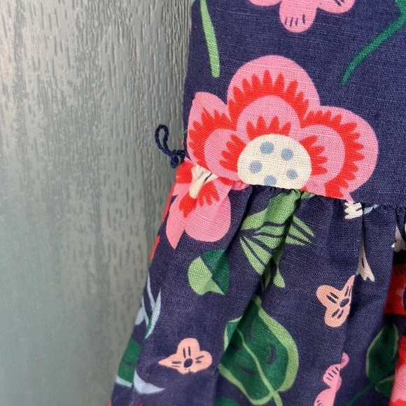 Mini Boden Floral Kids Dress - Blue and Pink - Picture 6 of 10